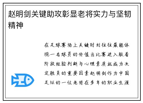 赵明剑关键助攻彰显老将实力与坚韧精神